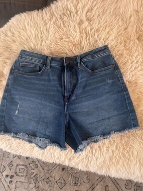 LC Lauren Conrad Medium Blue Frayed Hem Denim Shorts